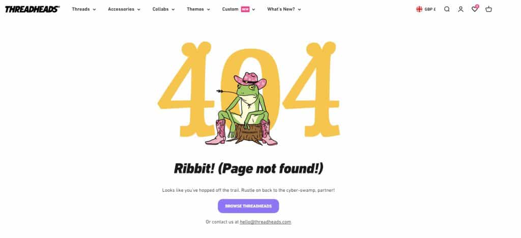 Threadheads 404 page