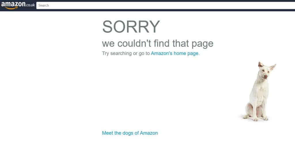 Amazon 404 page