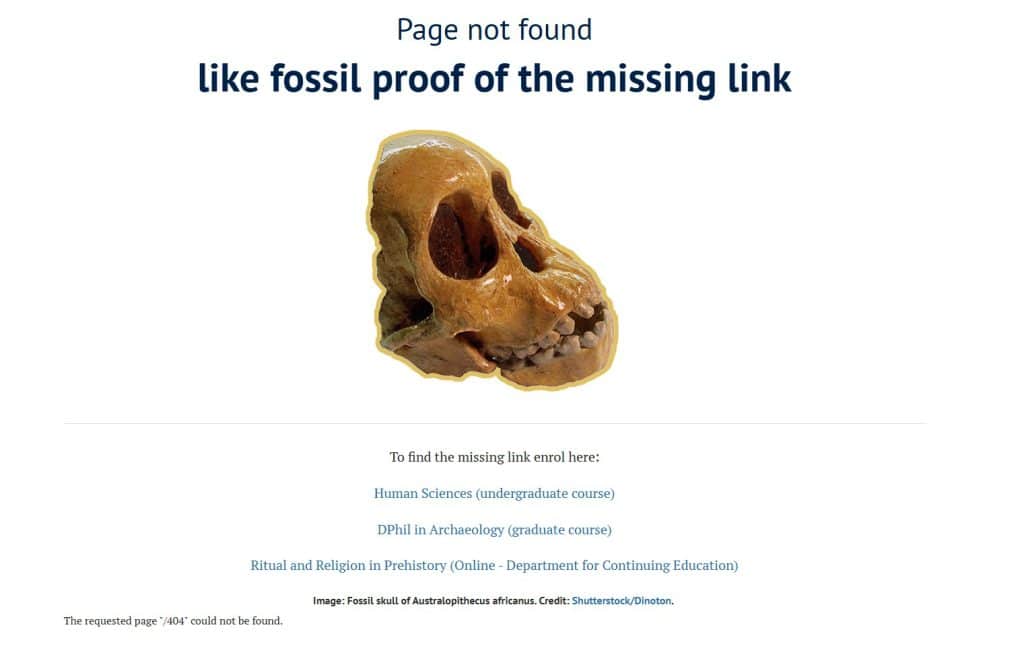 University of Oxford 404 page