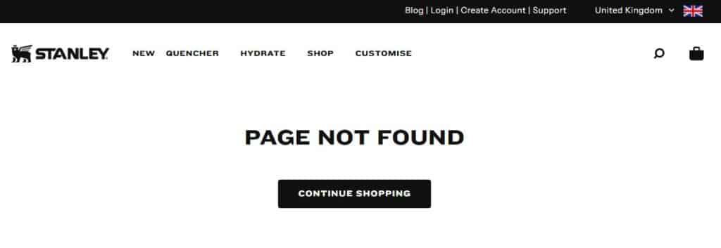 Stanley 404 page