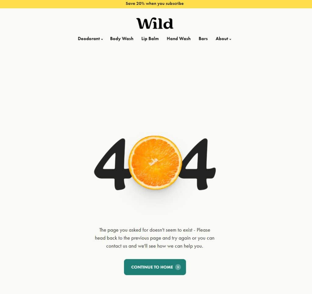 Wild 404 page