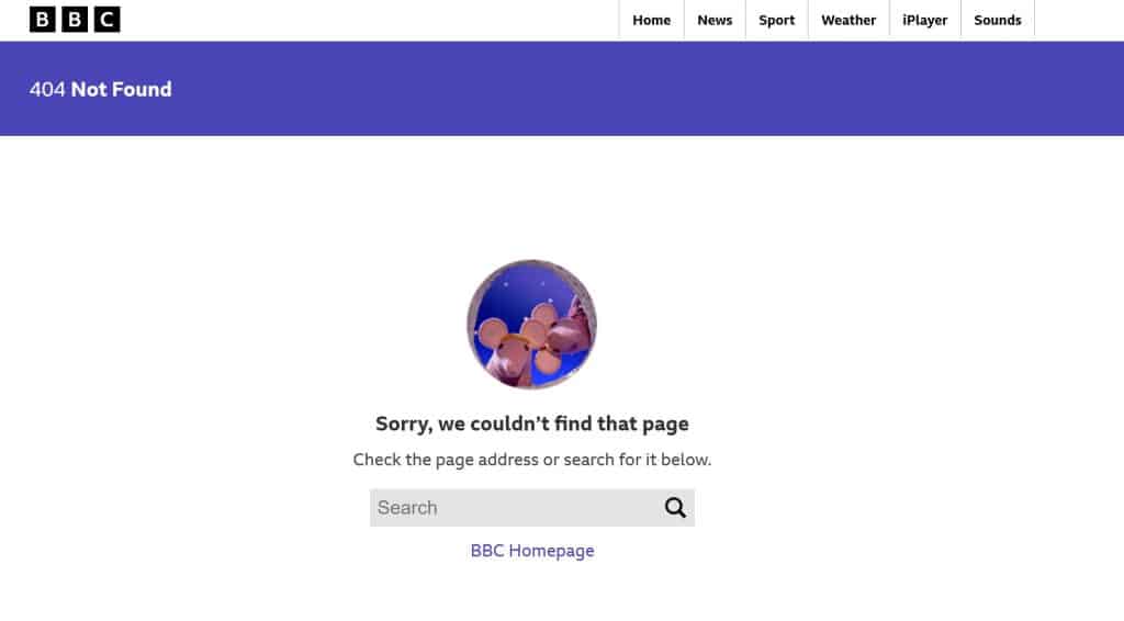 BBC 404 page