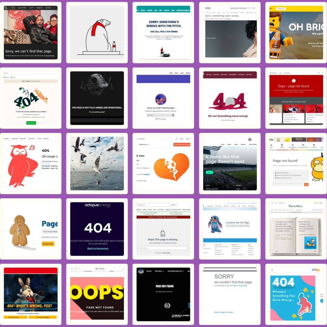 Rating the 404 Pages (2025) | Keep It Simple Copywriting