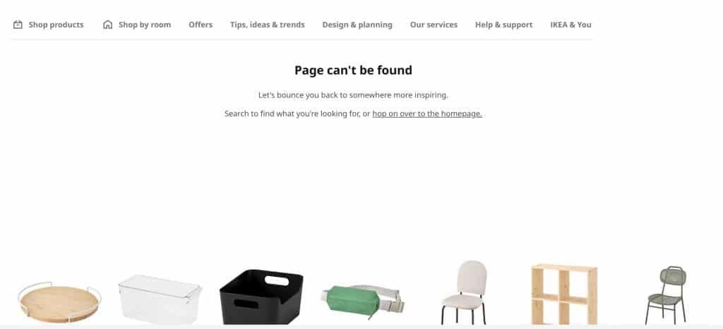 Ikea 404 page