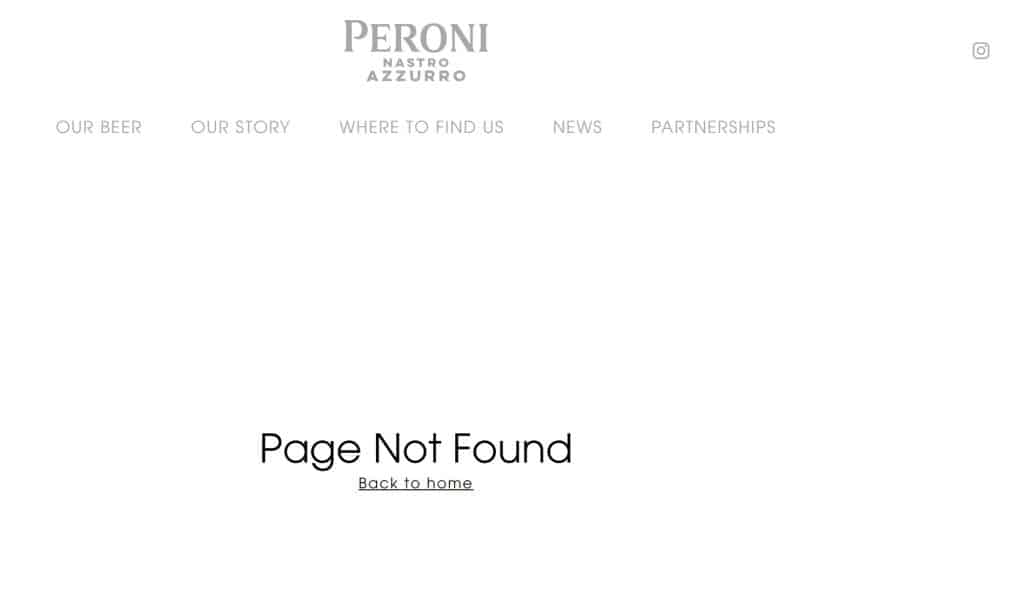 Peroni 404 page